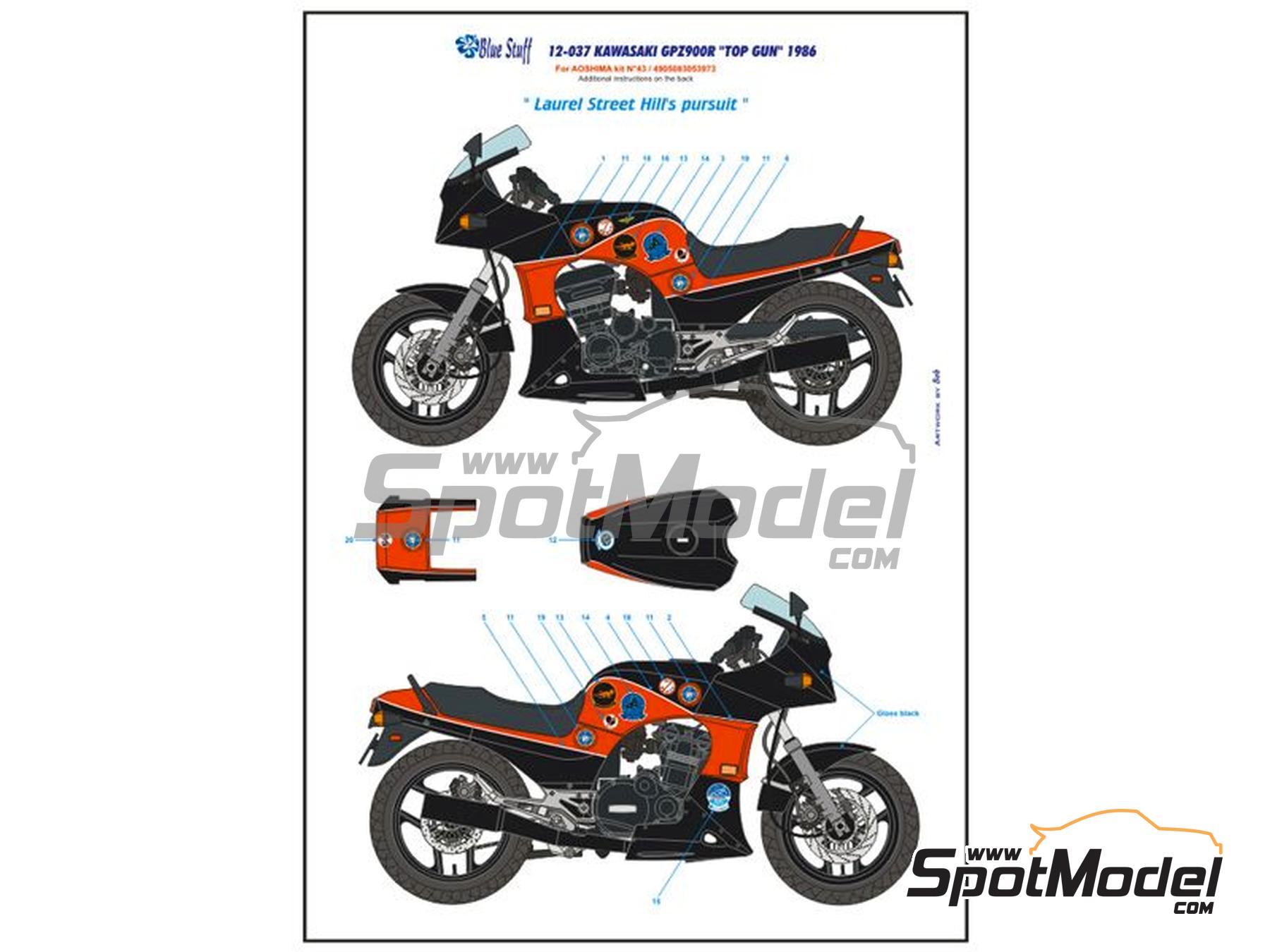 Blue Stuff 12-037: Marking / livery 1/12 scale - Kawasaki